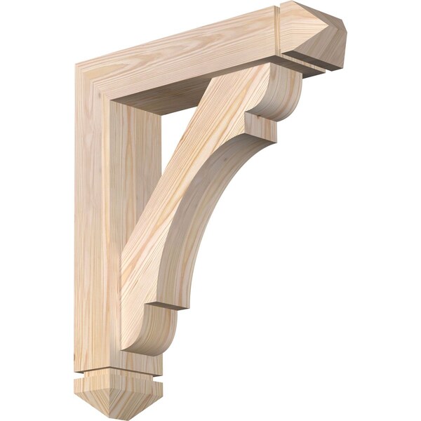 Ekena Millwork Olympic Arts and Crafts Smooth Bracket w/ Offset Brace, Douglas Fir, 5 1/2"W x 22"D x 26"H BKT0604X22X26OLY03SDF - main